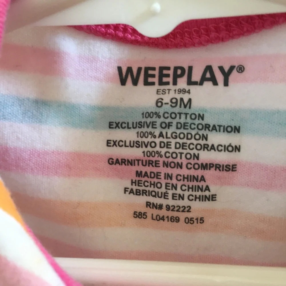 Adorable weeplay onesie 6-9 months